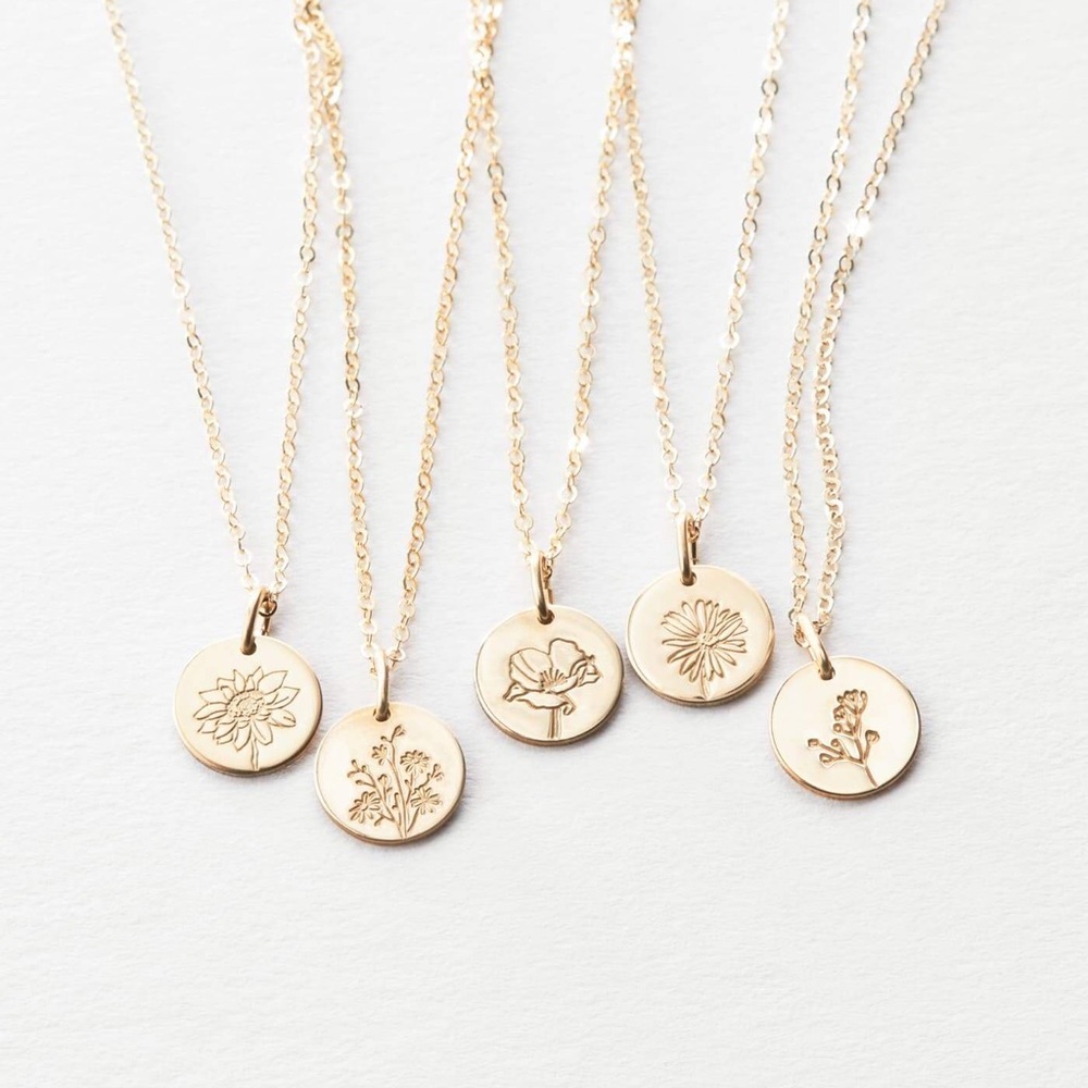 Lotus July Birth Flower Plant Gift Charm Necklace - Picture 7 of 16